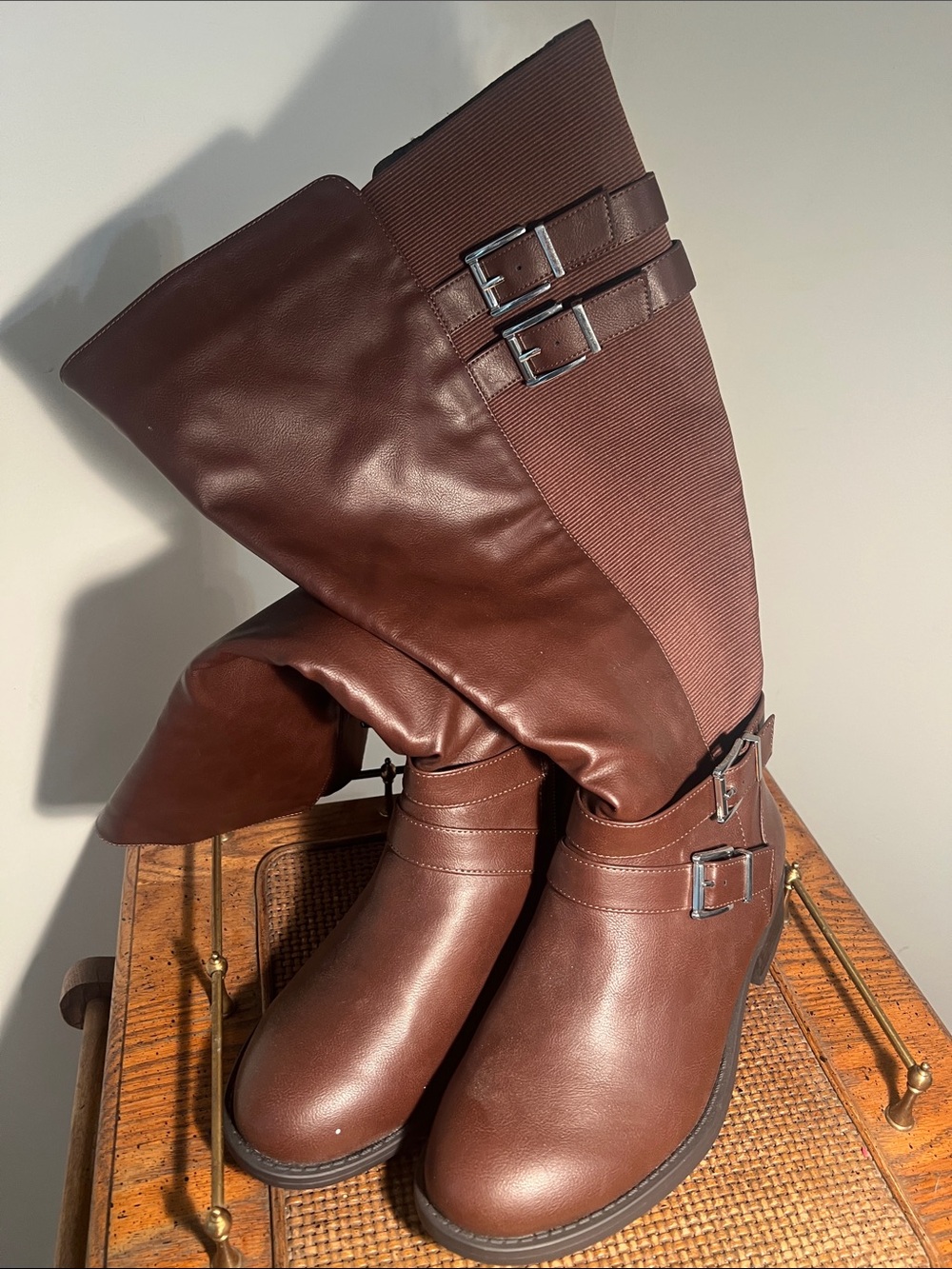 Torrid Brown Mid-Calf Buckle Riding Boots